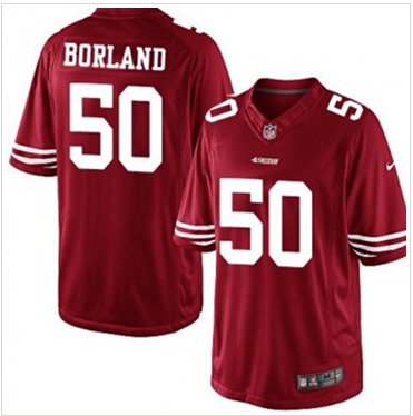 NEW San Francisco 49ers #50 Chris Borland Red Team Color NFL Limited Jersey