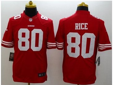 NEW San Francisco 49ers #80 Jerry Rice Red Team Color NFL Limited Jersey