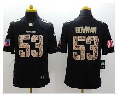New San Francisco 49ers #53 NaVorro Bowman Black NFL Limited Salute to Service jersey