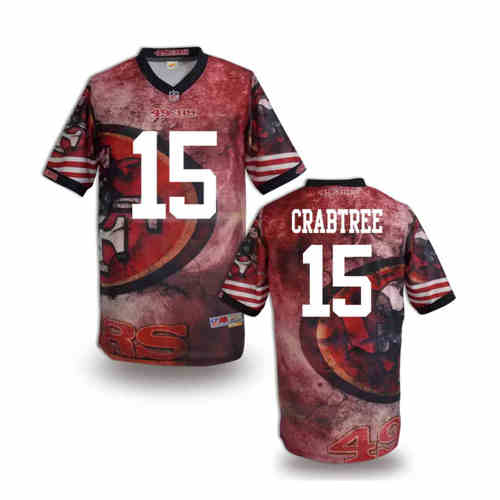 New San Francisco 49ers 15# Michael Crabtree Team Color Elite Fanatical Version Jersey
