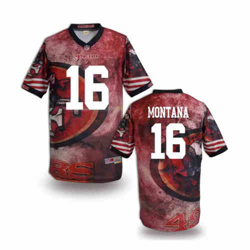 New San Francisco 49ers 16# Joe Montana Team Color Elite Fanatical Version Jerseys