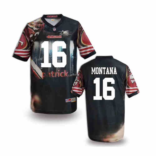 New San Francisco 49ers 16# Joe Montana Team Color Elite Fanatical Version Jersey