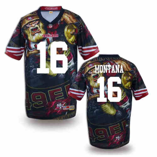 New San Francisco 49ers 16 Joe Montana Team Color Elite Fanatical Version Jersey