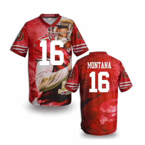 New San Francisco 49ers 16 Joe Montana Team Color Elite Fanatical Version Jersey