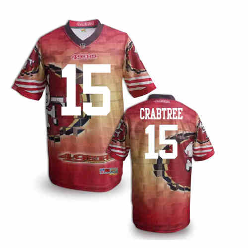 New San Francisco 49ers #15 Michael Crabtree Team Color NFL Elite Fanatical Version Jerseys