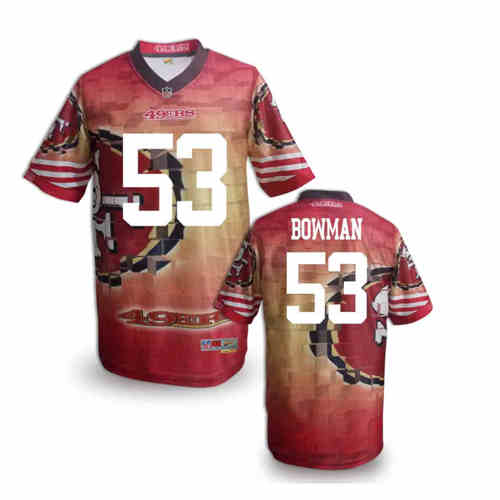 New San Francisco 49ers #53 NaVorro Bowman Team Color NFL Elite Fanatical Version Jerseys