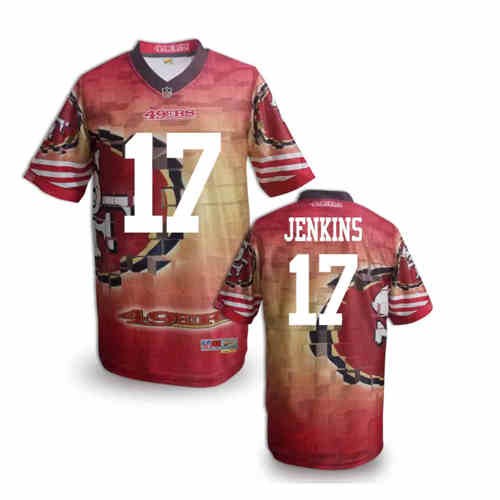 New San Francisco 49ers #17 Vernon Davis Team Color NFL Elite Fanatical Version Jerseys