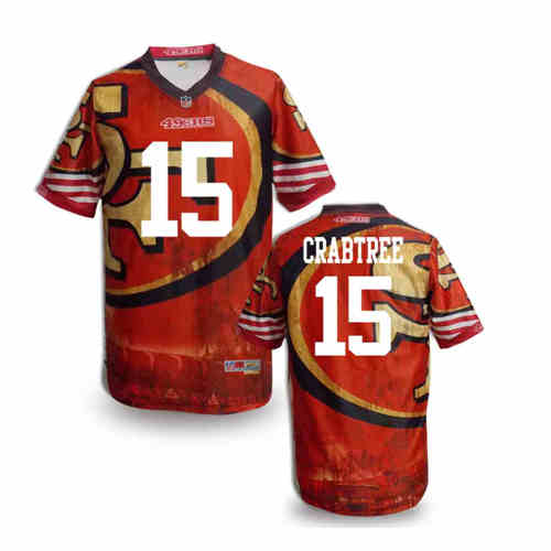 New San Francisco 49ers #15 Michael Crabtree Team Color Elite Fanatical Version Jerseys