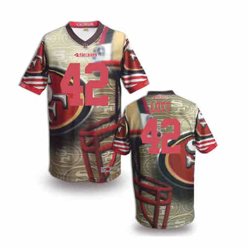 New San Francisco 49ers #42 Ronnie Lott Team Color Elite Fanatical Version Jersey