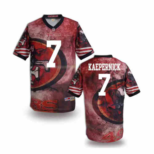 New San Francisco 49ers 7# Colin Kaepernick Team Color Elite Fanatical Version Jerseys