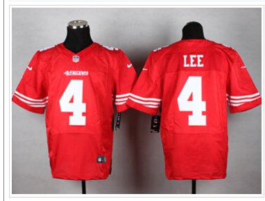 New San Francisco 49ers #4 Andy Lee Red Team Color NFL Elite Jersey