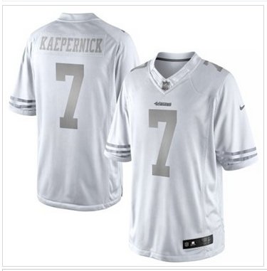 New San Francisco 49ers #7 Colin Kaepernick White Platinum Jersey