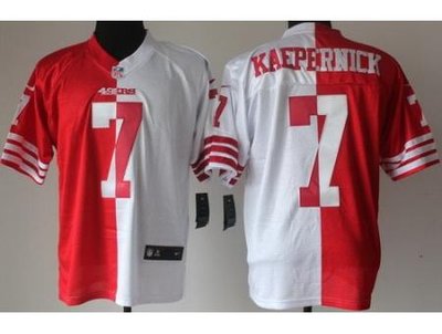 NEW San Francisco 49ers 7 Colin Kaepernick Red White Elite Split NFL Jerseysv