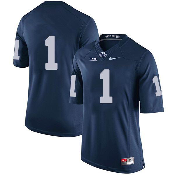 Men's Penn State Nittany Lions #1 KJ Hamler NCAA Navy Blue Stitched Jersey Without Name