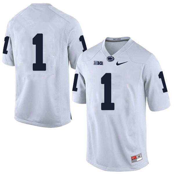 Men's Penn State Nittany Lions #1 KJ Hamler NCAA White Stitched Jersey Without name