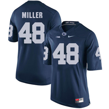 Men's Penn State Nittany Lions #48 Shareef Miller NCAA Navy Blue Stitched Jersey