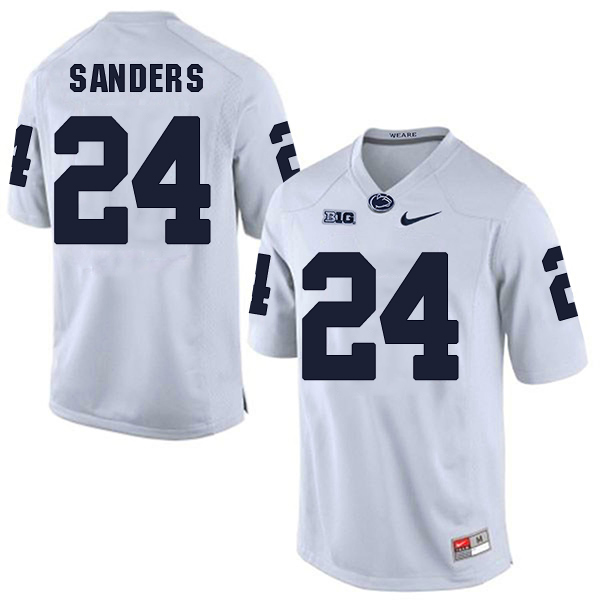 Men's Penn State Nittany Lions #24 Miles Sanders NCAA White Stitched Jersey