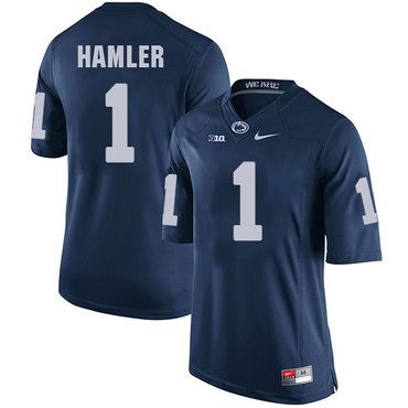 Men's Penn State Nittany Lions #1 KJ Hamler NCAA Navy Blue Stitched Jersey