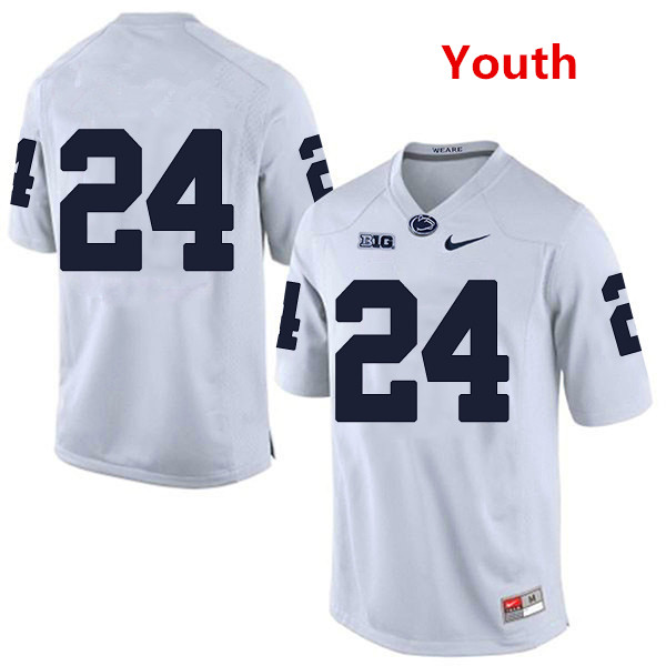 Youth Penn State Nittany Lions #24 Miles Sanders NCAA White Stitched Jersey Without Name