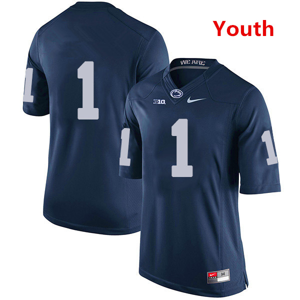 Youth Penn State Nittany Lions #1 KJ Hamler NCAA Navy Blue Stitched Jersey Without Name