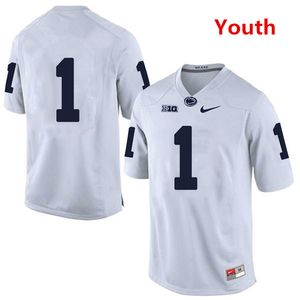 Youth Penn State Nittany Lions #1 KJ Hamler NCAA White Stitched Jersey Without name