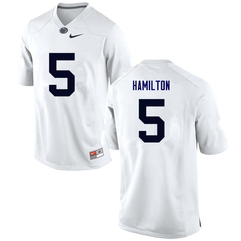 Men Penn State Nittany Lions #5 DaeSean Hamilton College Football Jerseys-White