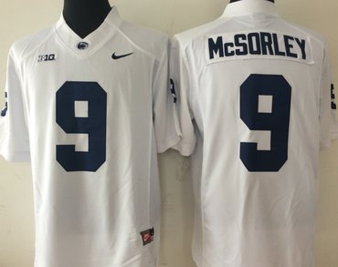 Men's Nittany Lions #9 Trace McSorley White Stitched NCAA Jersey