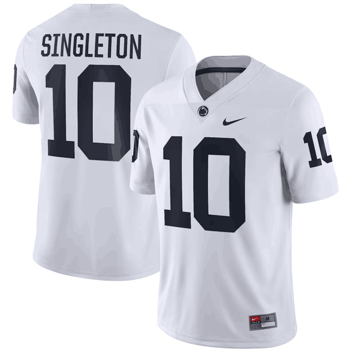 Penn State Nittany Lions #10 Nicholas Singleton white Lions Nike NIL Replica Football Jersey (1)