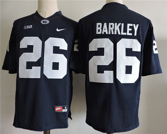 Men's Penn State Nittany Lions Nike Navy Blue #26 Saquon Barkley Limited Football Jersey -With name