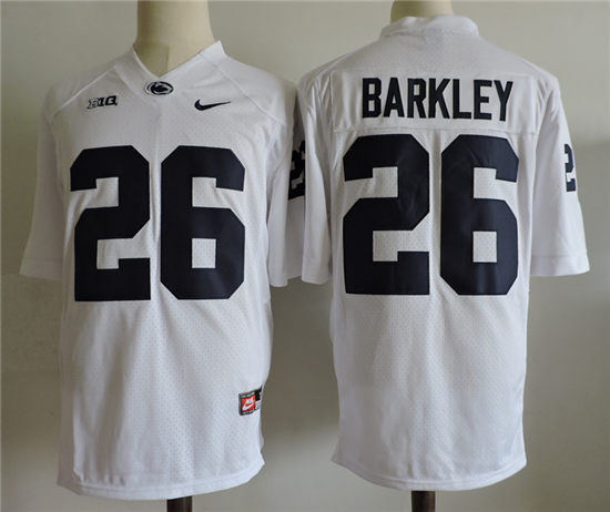 Men's Penn State Nittany Lions #26 Saquon Barkley White College Football Stitched Nike NCAA Jersey