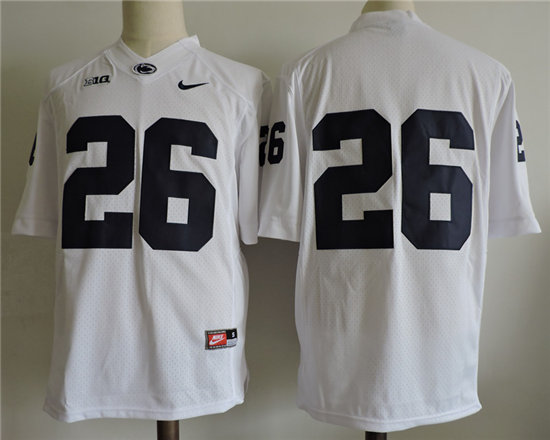 Men's Penn State Nittany Lions #26 Saquon Barkley Nike White Limited Football Jersey -no name