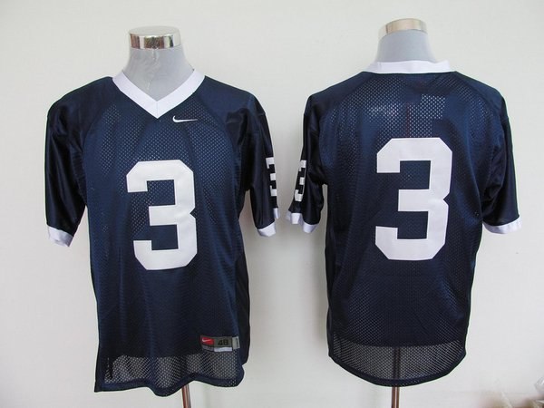 nittany lions #3 navy blue embroidered ncaa jerseys