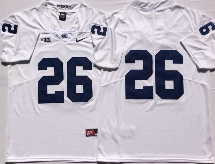 Youth enn State Nittany Lions 26 Saquon Barkley White Youth College Football Jersey