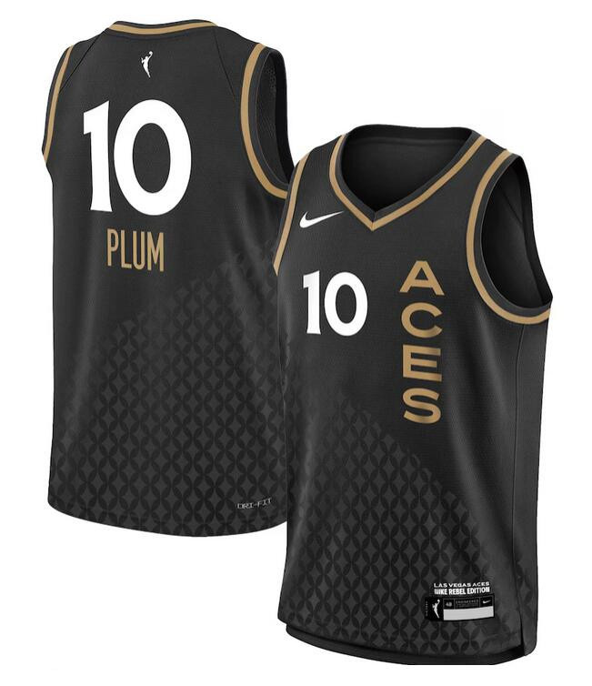Men's Las Vegas Aces #10 Kelsey Plum Black Stitched Jersey Men's Las Vegas Aces #10 Kelsey Plum Black Stitched Jersey
