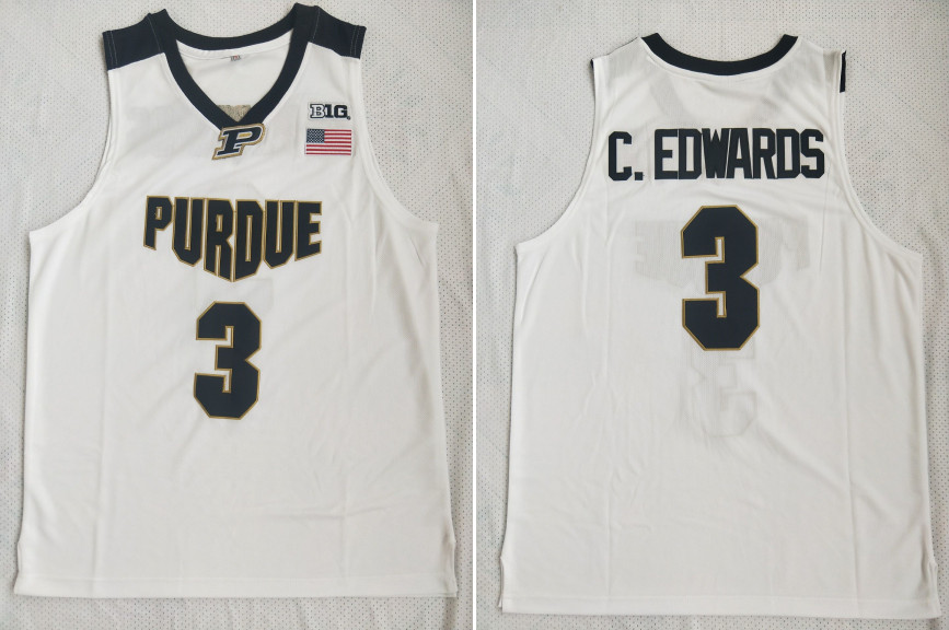 Purdue 3 Carsen Edwards White College Basketball Jersey