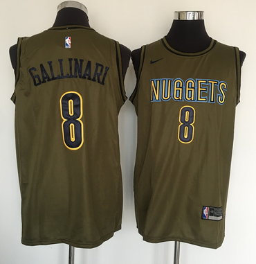 Nuggets 8 Danilo Gallinari Olive Nike Swingman Jersey