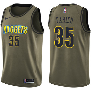 Nike Nuggets #35 Kenneth Faried Green Salute to Service NBA Swingman Jersey