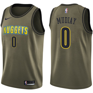 Nike Nuggets #0 Emmanuel Mudiay Green Salute to Service NBA Swingman Jersey