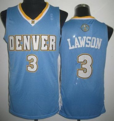 Denver Nuggets 3 Lawson Light Blue Revolution 30 NBA Basketball Jerseys