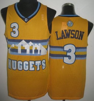 Denver Nuggets 3 Lawson Yellow Revolution 30 NBA Basketball Jerseys