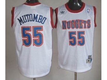 denver nuggets #55 mutombo white Jerseys