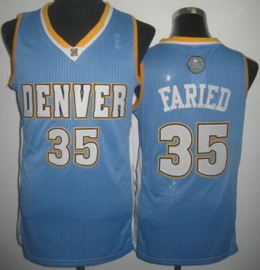 Denver Nuggets 35 Kenneth Faried Light Blue Revolution 30 NBA Basketball Jerseys