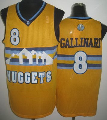 Denver Nuggets 8 Danilo Gallinari Yellow Revolution 30 NBA Jerseys