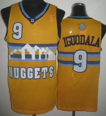 Denver Nuggets 9 Andre Iguodala Yellow Revolution 30 NBA Jerseys