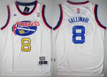 Denver Nuggets 8 Danilo Gallinari ABA Hardwood Classic Revolution 30 Swingman White NBA Jerseys