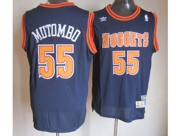 nba denver nuggets #55 mutombo blue jerseys