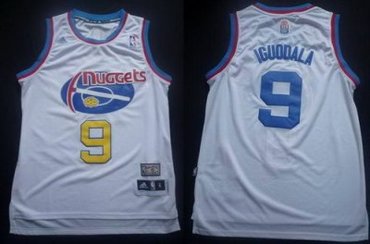 Denver Nuggets 9 Andre Iguodala ABA Hardwood Classic Revolution 30 Swingman White NBA Jerseys