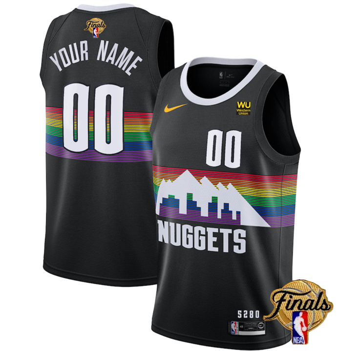 Men's Denver Nuggets Active Player Custom Black 2023 Finals City Edition Stitched Basketball Jersey