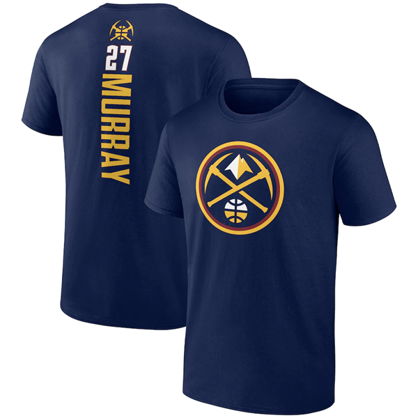 Men's Denver Nuggets #27 Jamal Murray Navy Name & Number T-Shirt 1