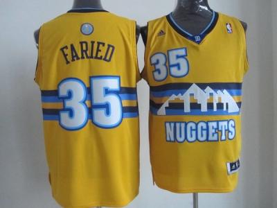 NBA Denver Nuggets #35 Faried Yellow Revolution 30 Swingman Jerseys